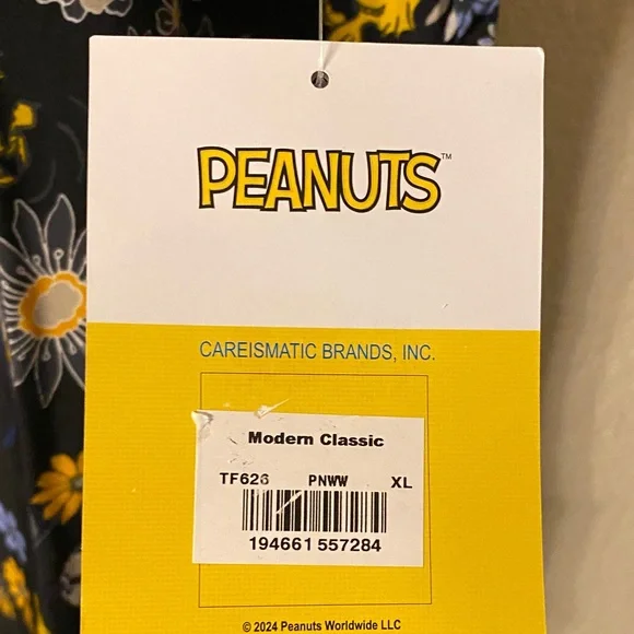 Peanuts Snoopy Floral Print Women's Tee - Black and Purple - Picture 5 of 7